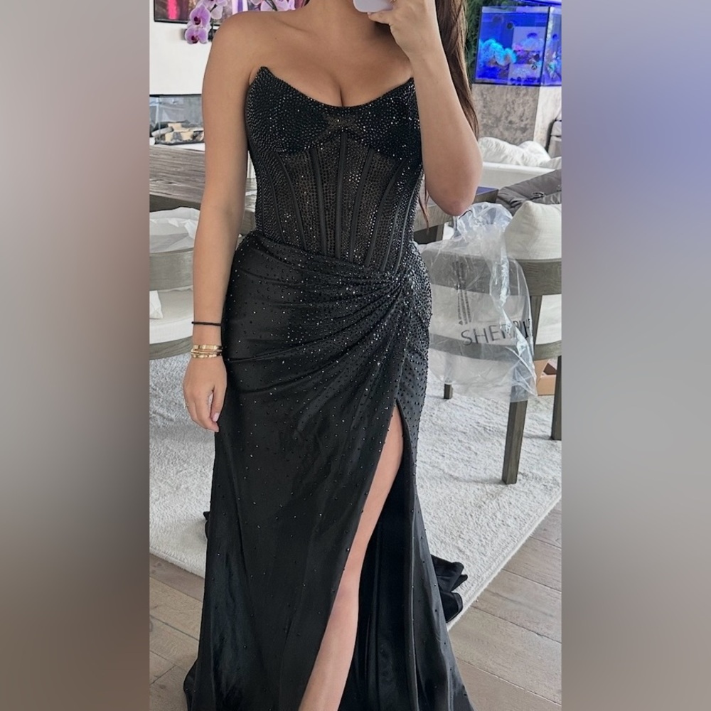 Sherri Hill Black Beaded Prom Dress